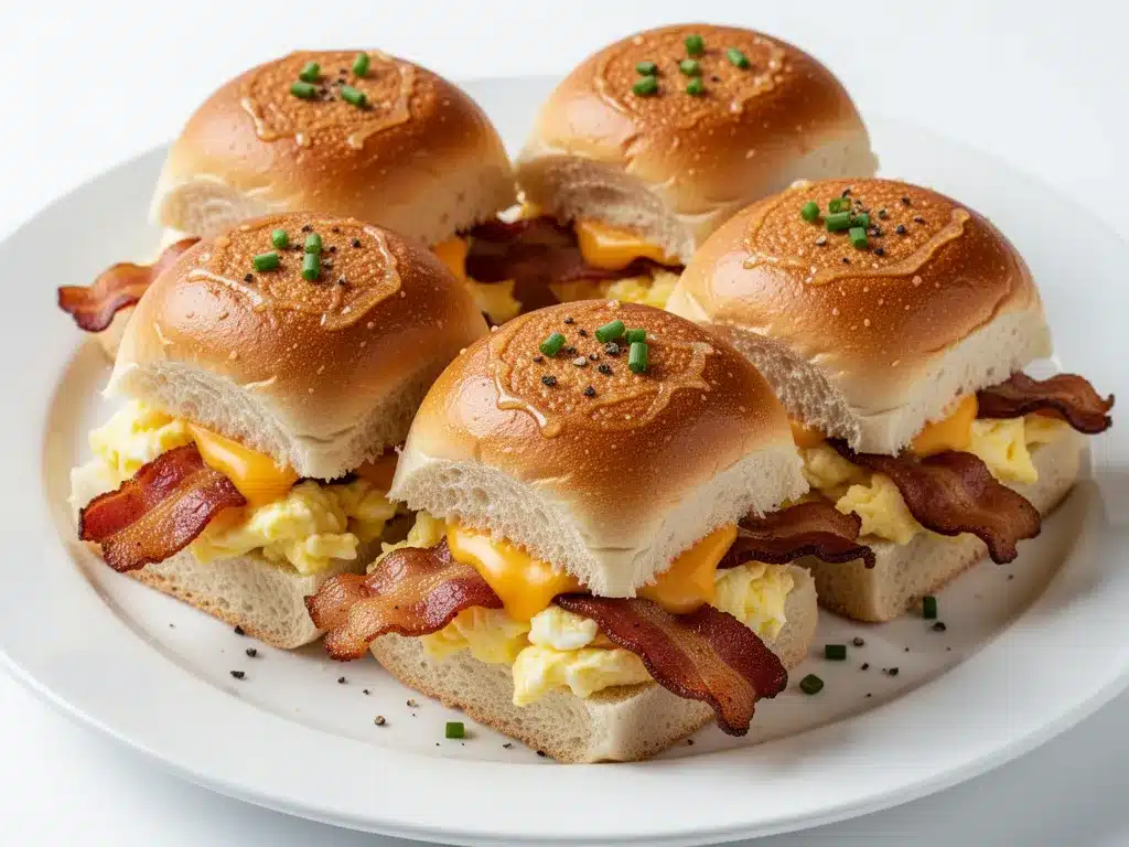 Bacon Egg Breakfast Sliders: 3-Ingredient Holiday Sliders 4 Bacon Egg Breakfast Sliders preparation steps