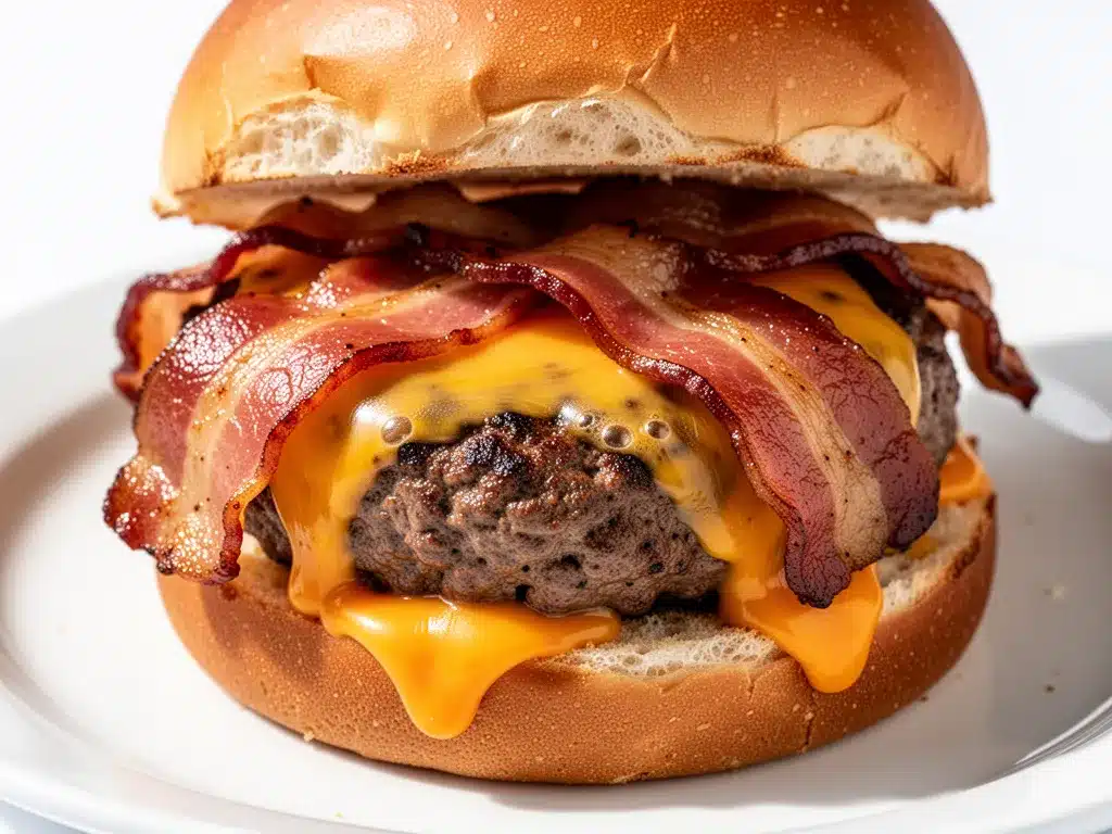 Labor Day Bacon-Wrapped Burgers with Smoked Cheddar 4 bacon wrapped burgers preparation steps