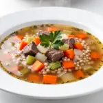 beef and vegetable barley soup - featured image