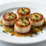 cast iron seared scallops - featured image
