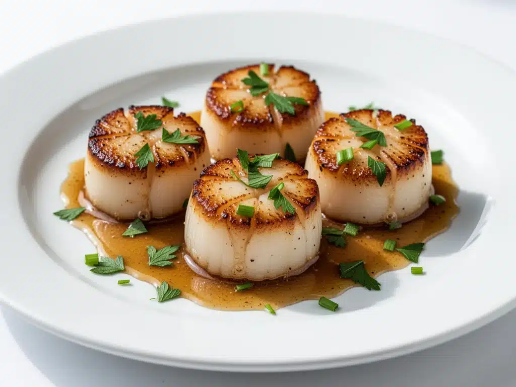 cast iron seared scallops - featured image