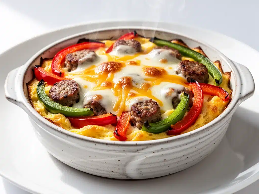 cheesy loaded breakfast casserole - featured image