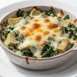 creamy baked spinach artichoke dip - featured image