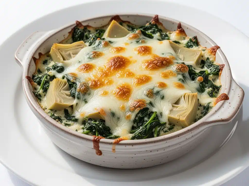 creamy baked spinach artichoke dip - featured image