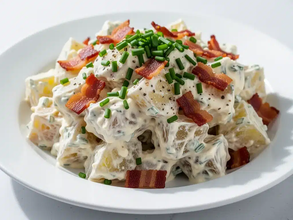 Creamy Loaded Baked Potato Salad: Best Labor Day Side 4 creamy loaded baked potato salad preparation steps