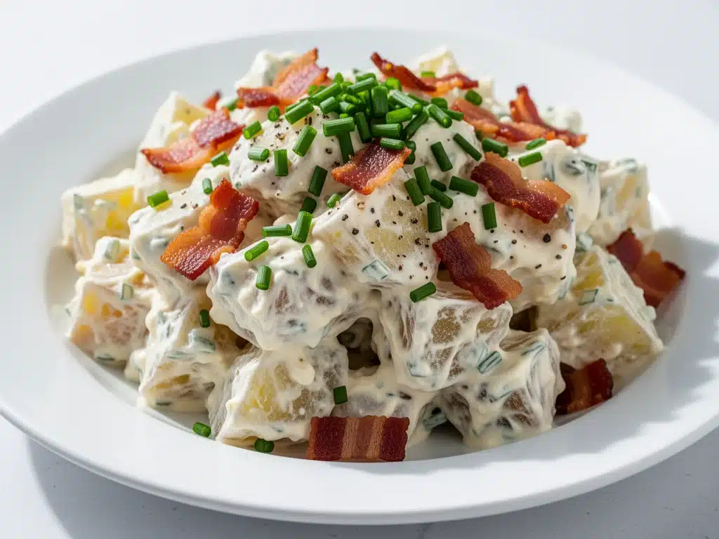 creamy loaded baked potato salad - featured image