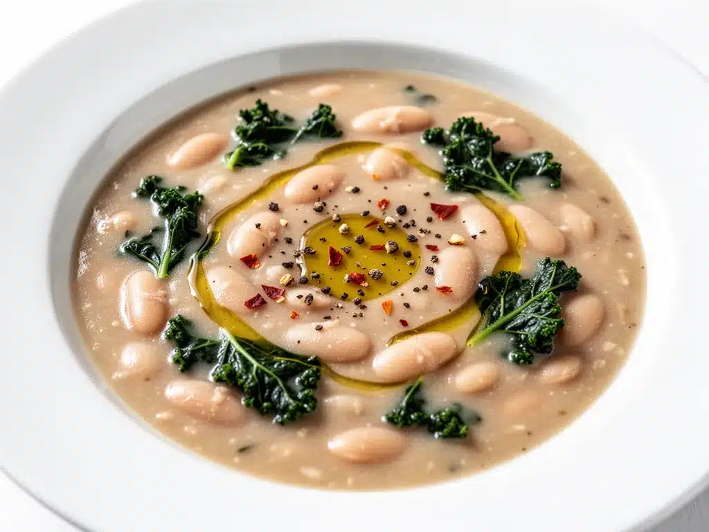 Creamy Tuscan White Bean Soup with Kale: 5 Ingredients 4 creamy Tuscan white bean soup with kale preparation steps