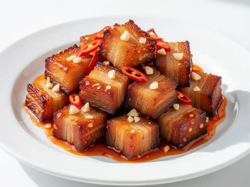 crispy air fryer pork belly bites - featured image
