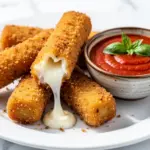 crispy baked mozzarella sticks - featured image