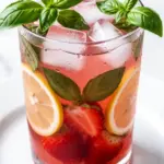 homemade strawberry basil lemonade - featured image