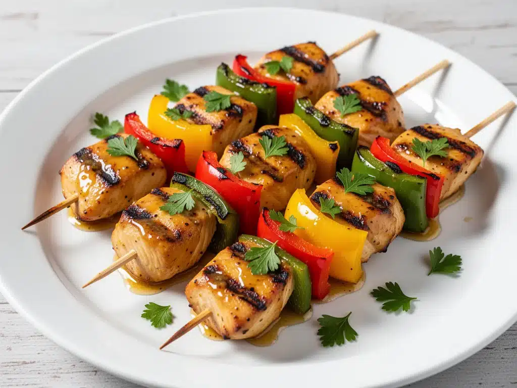 honey mustard chicken skewers - featured image