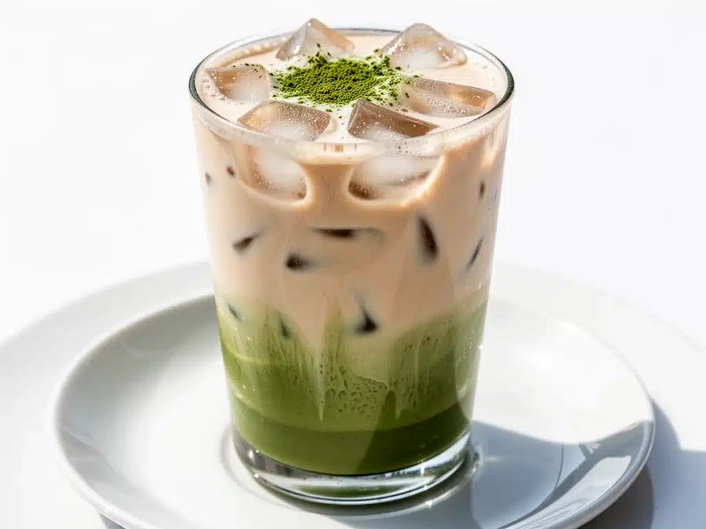 keto iced vanilla matcha latte - featured image