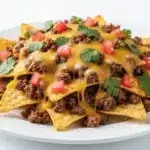 loaded nachos with ground beef - featured image