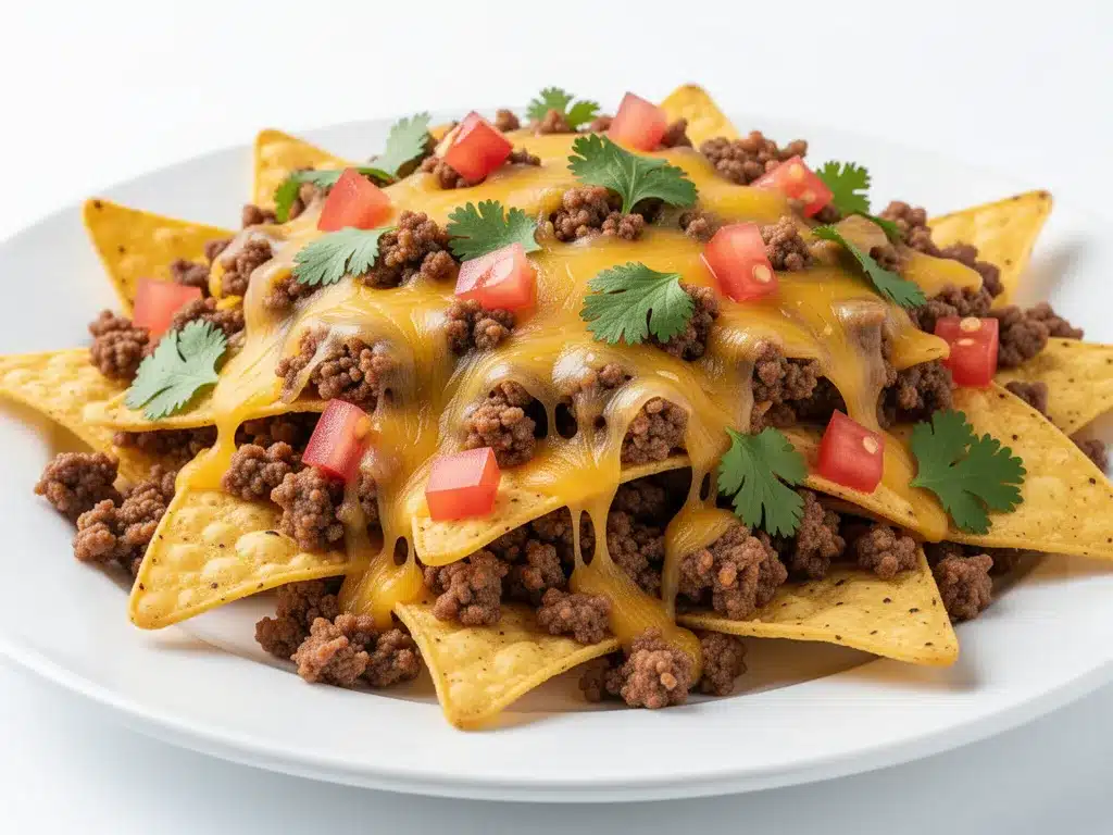 Loaded Nachos with Ground Beef: 10-Min Easy Dinner 4 loaded nachos with ground beef preparation steps