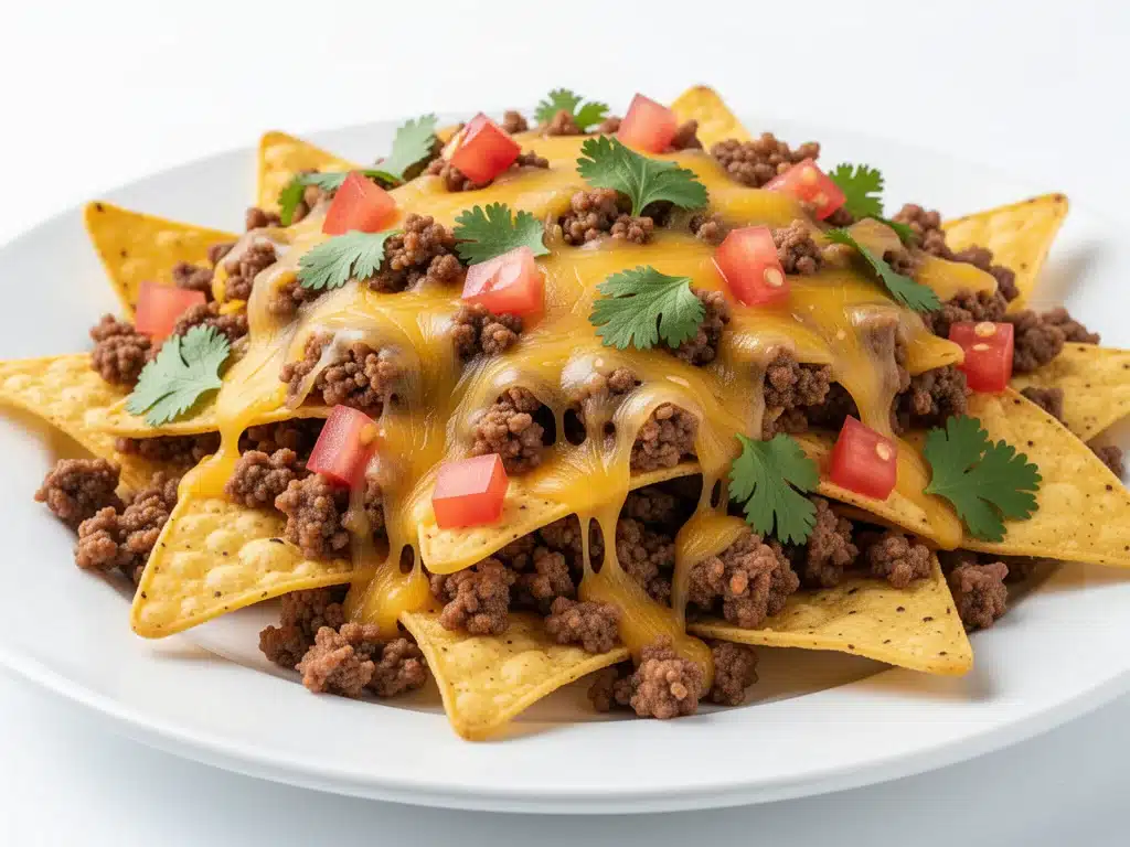 loaded nachos with ground beef - featured image