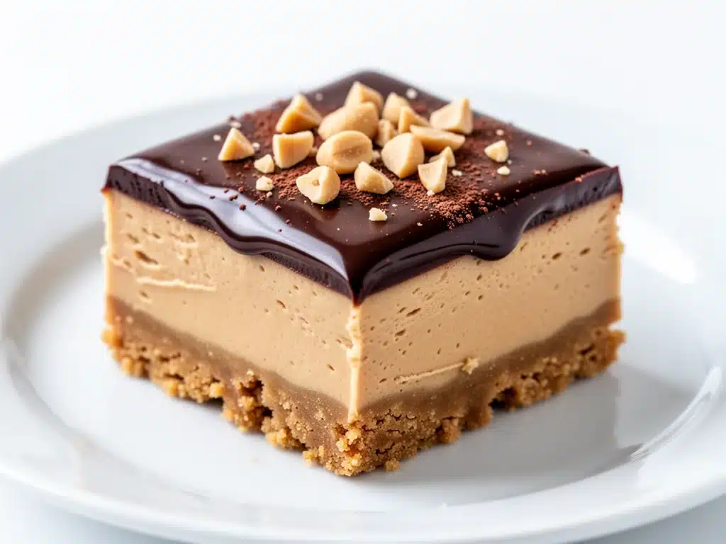 no-bake peanut butter cheesecake bars - featured image