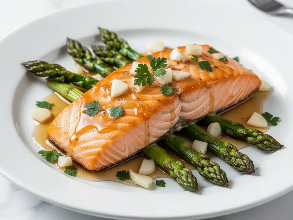 one pan honey garlic salmon - featured image