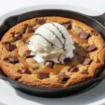 salted caramel chocolate chip cookie skillet - featured image