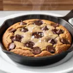 small batch chocolate chip skillet cookie with sea salt - featured image