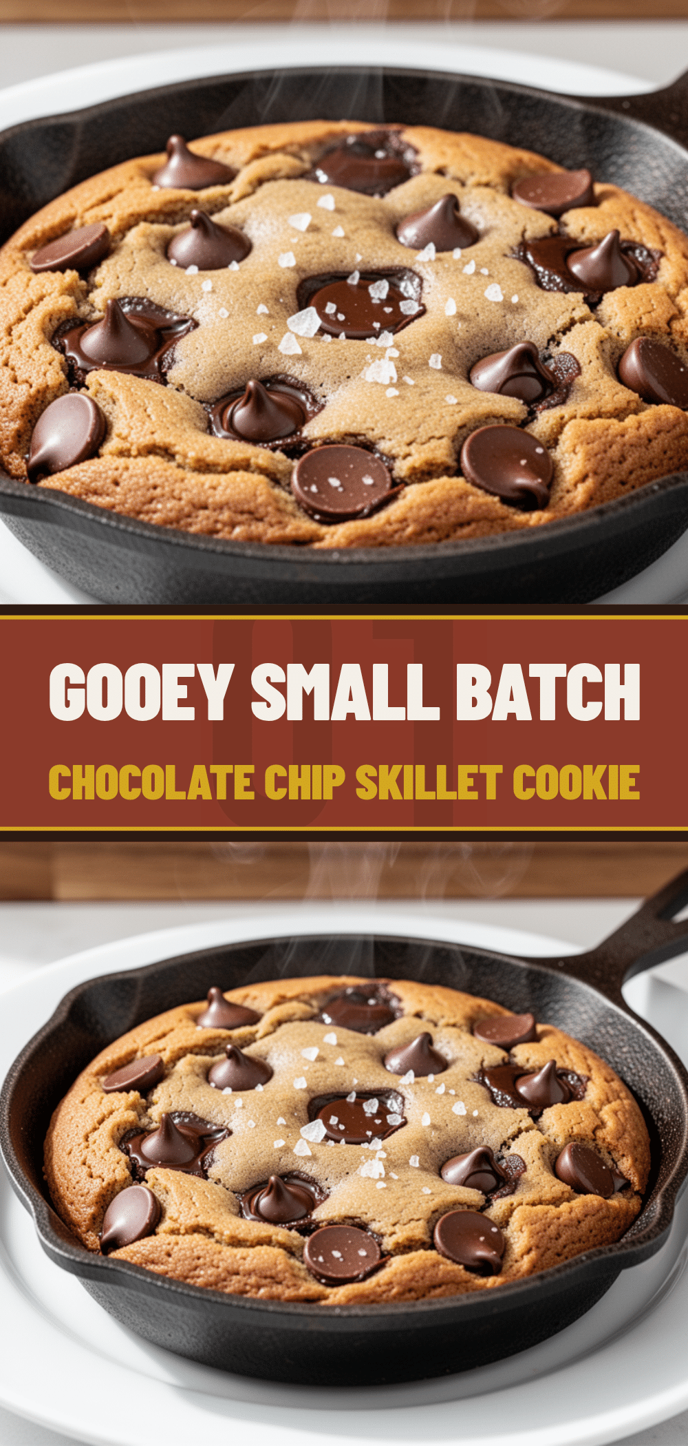 Small Batch Chocolate Chip Skillet Cookie with Sea Salt 5 small batch chocolate chip skillet cookie with sea salt recipe
