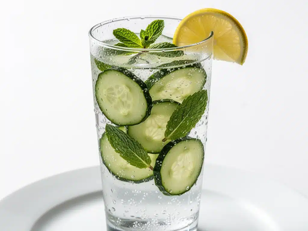 sparkling cucumber mint mocktail - featured image