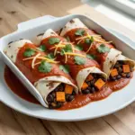 vegan black bean and sweet potato enchiladas - featured image
