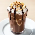 vegan chocolate peanut butter protein shake - featured image