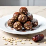 vegan no-bake oatmeal energy balls - featured image
