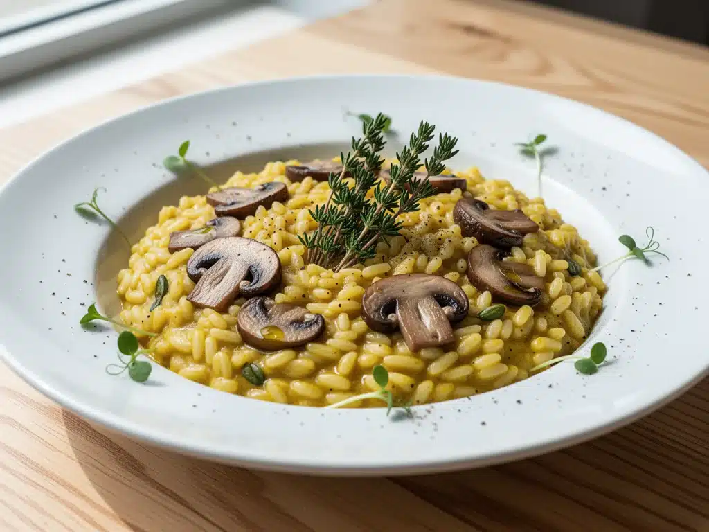 vegan one-pot mushroom risotto - featured image