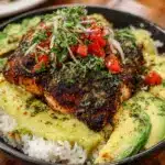 blackened salmon rice bowls - featured image