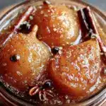 canned spiced honey pears - featured image
