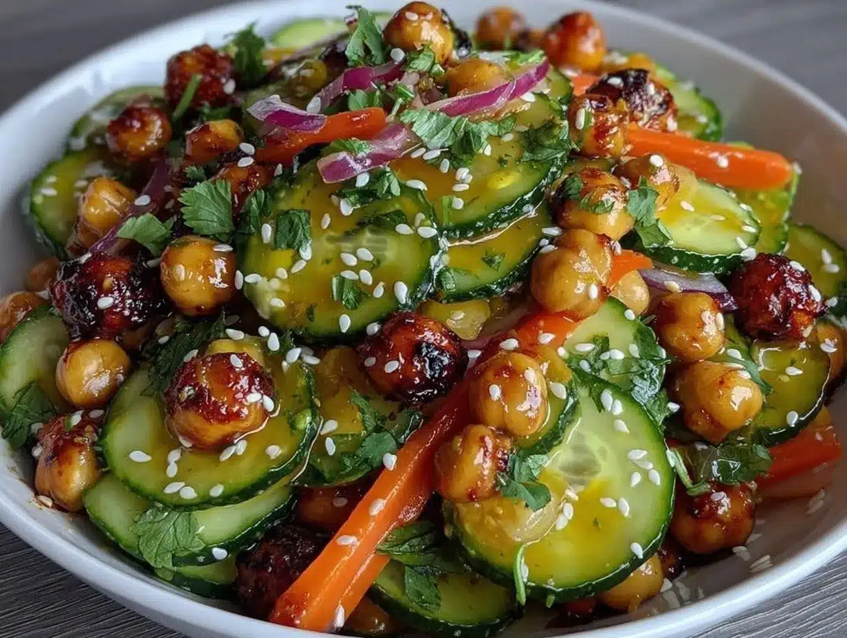Crispy Roasted Chickpea Cucumber Salad: 5-Step High Heat Trick 4 Crispy Roasted Chickpea Cucumber Salad preparation steps