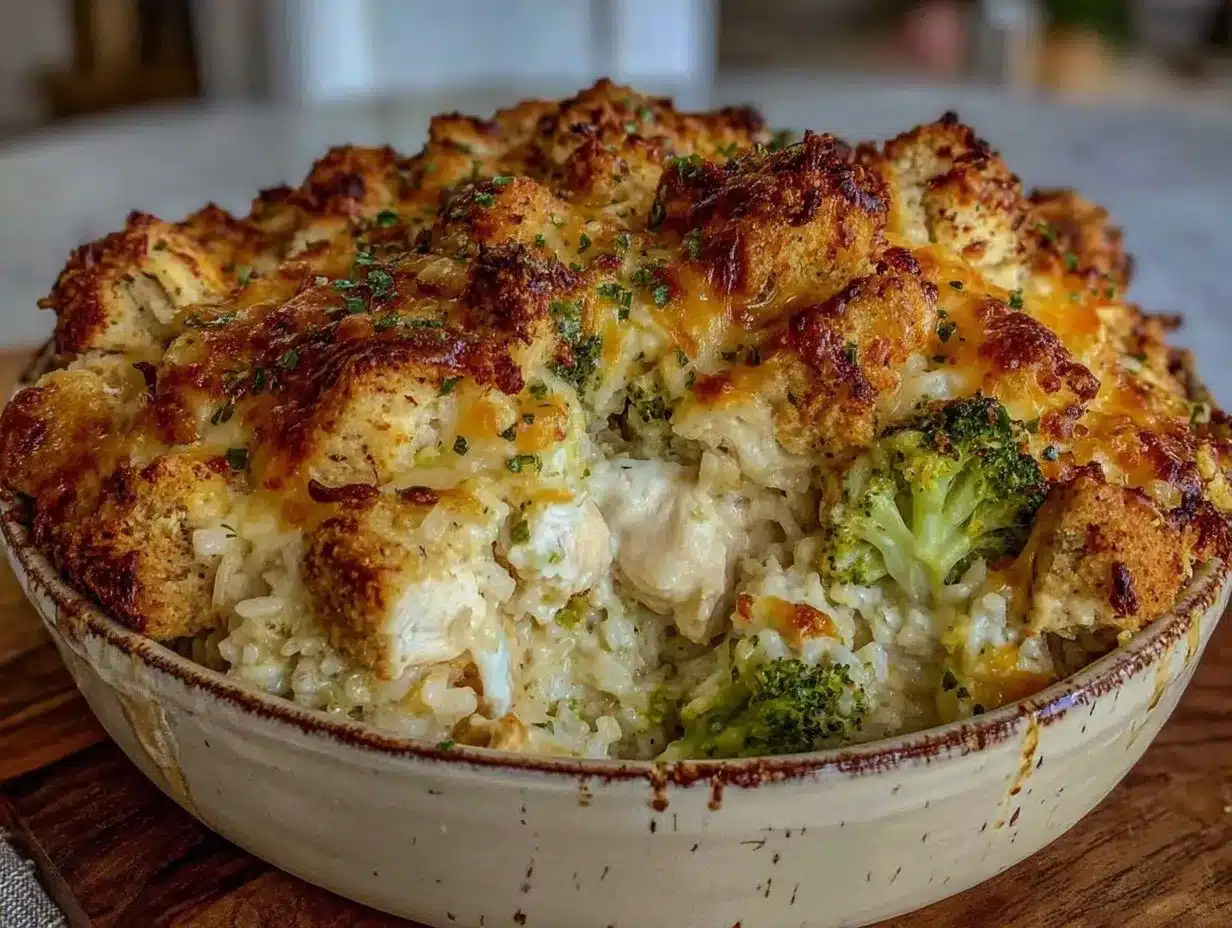 Dump and Bake Chicken Broccoli Rice Casserole: 5-Step GF Proof 4 dump and bake chicken broccoli rice casserole preparation steps