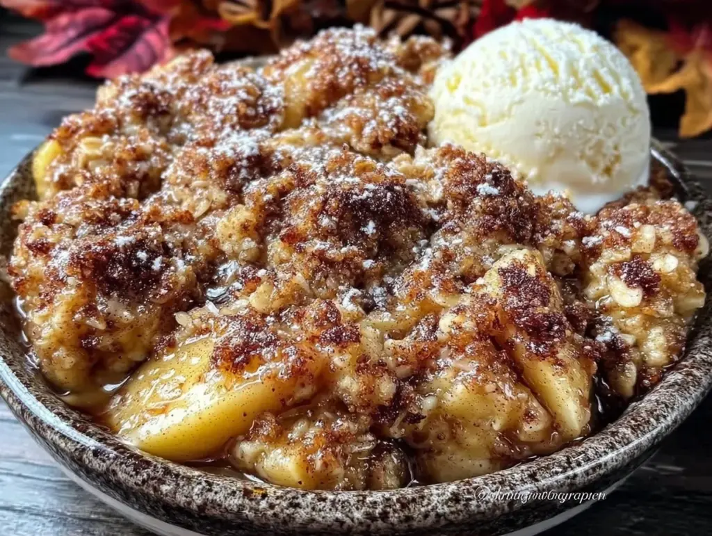 easy fall cinnamon apple crisp - featured image