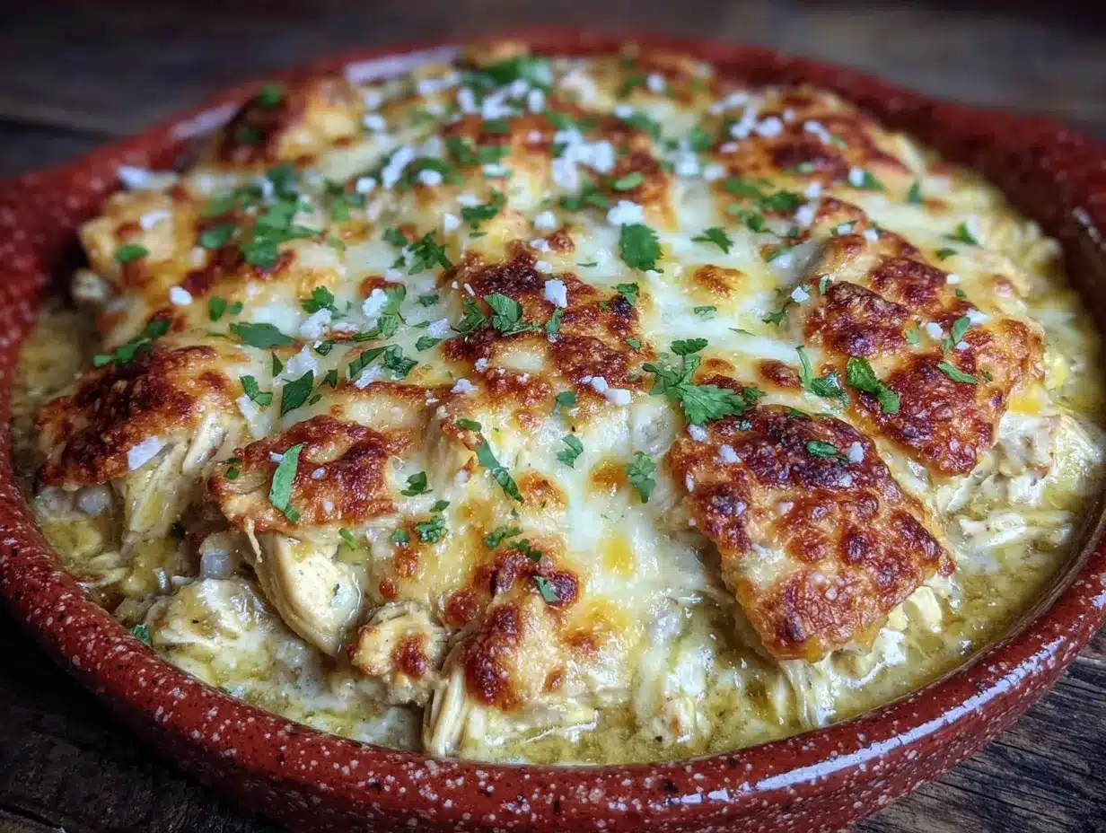 Easy Green Chile Chicken Enchilada Casserole: The One Secret for Crispy Layers 4 Easy Green Chile Chicken Enchilada Casserole preparation steps