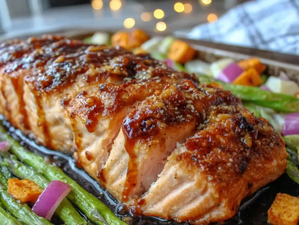easy honey garlic glazed salmon recipe - featured image