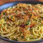 Easy Pasta Aglio e Olio with Toasted Breadcrumbs - featured image