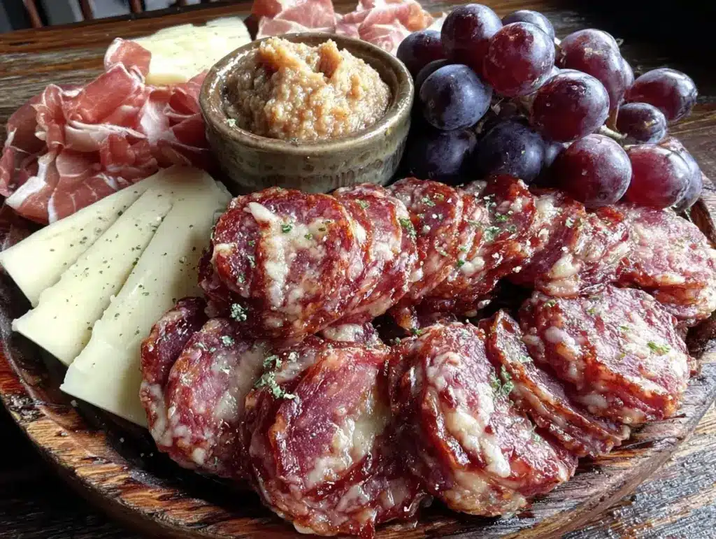 Football Charcuterie Board with Smoked Sausage - featured image