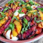 grilled peach burrata salad - featured image