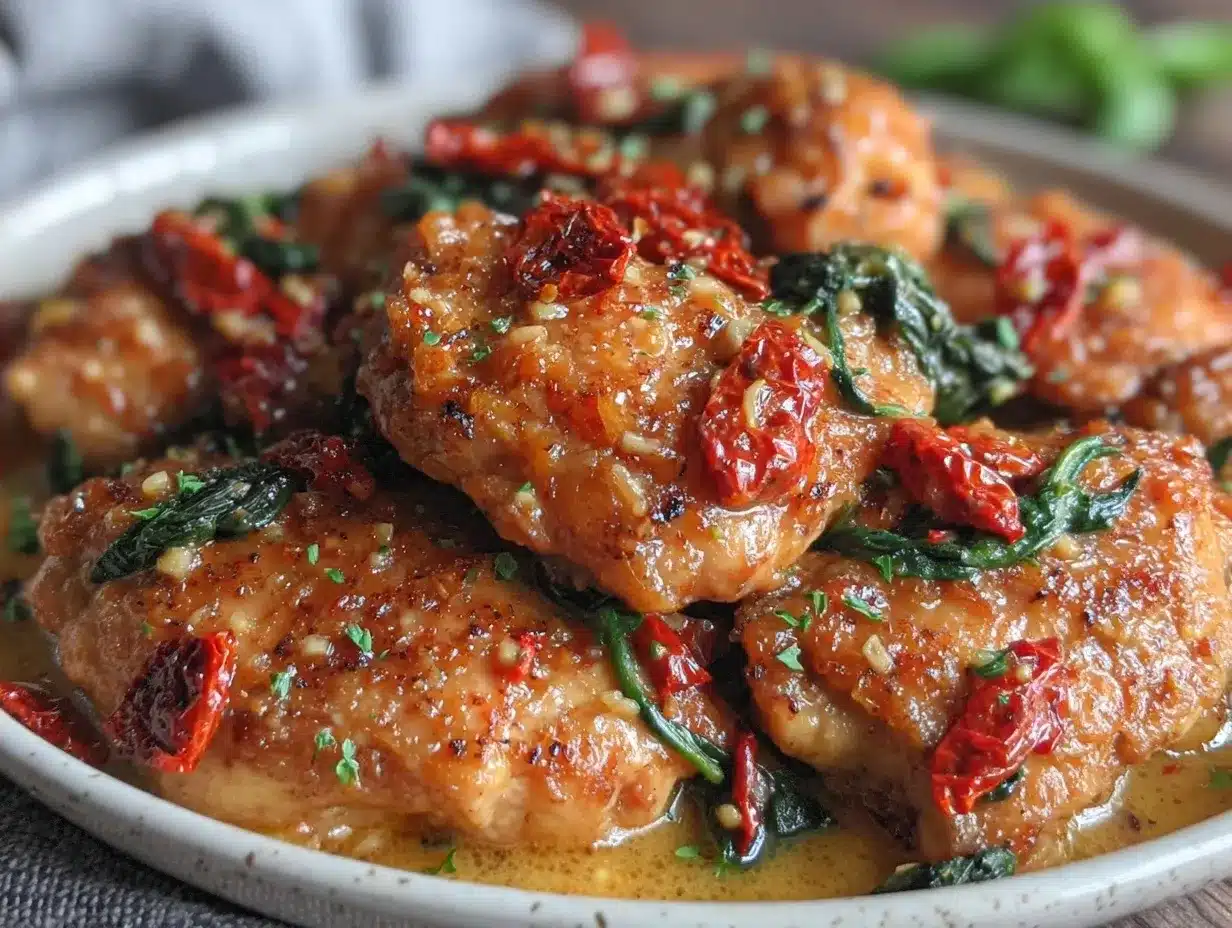 One-Pan Creamy Tuscan Garlic Chicken: One Trick for Perfect Sauce 4 One-Pan Creamy Tuscan Garlic Chicken preparation steps