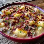 slow cooker cheeseburger soup - featured image