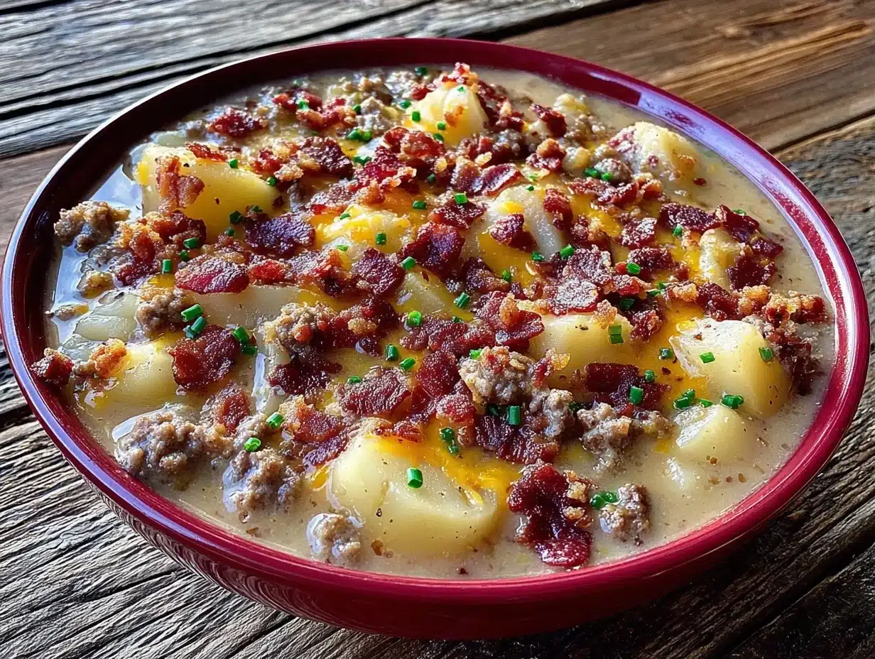 Home 4 slow cooker cheeseburger soup - featured image