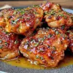 smoked chicken thighs with balsamic glaze - featured image