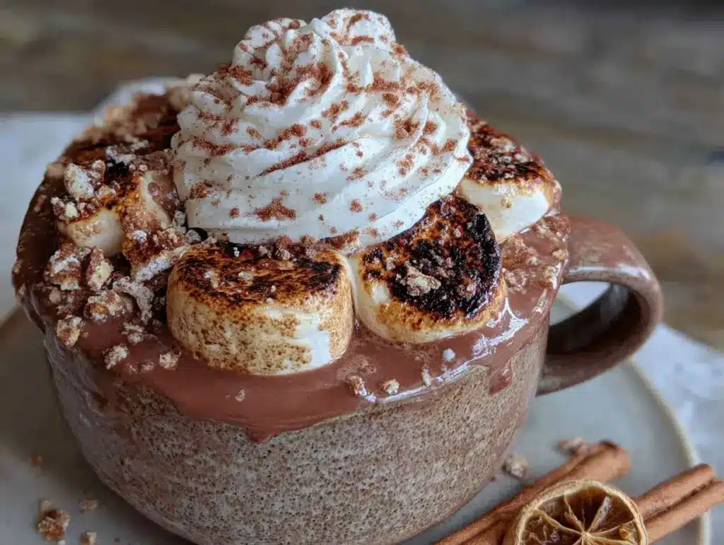 toasted marshmallow hot chocolate - featured image