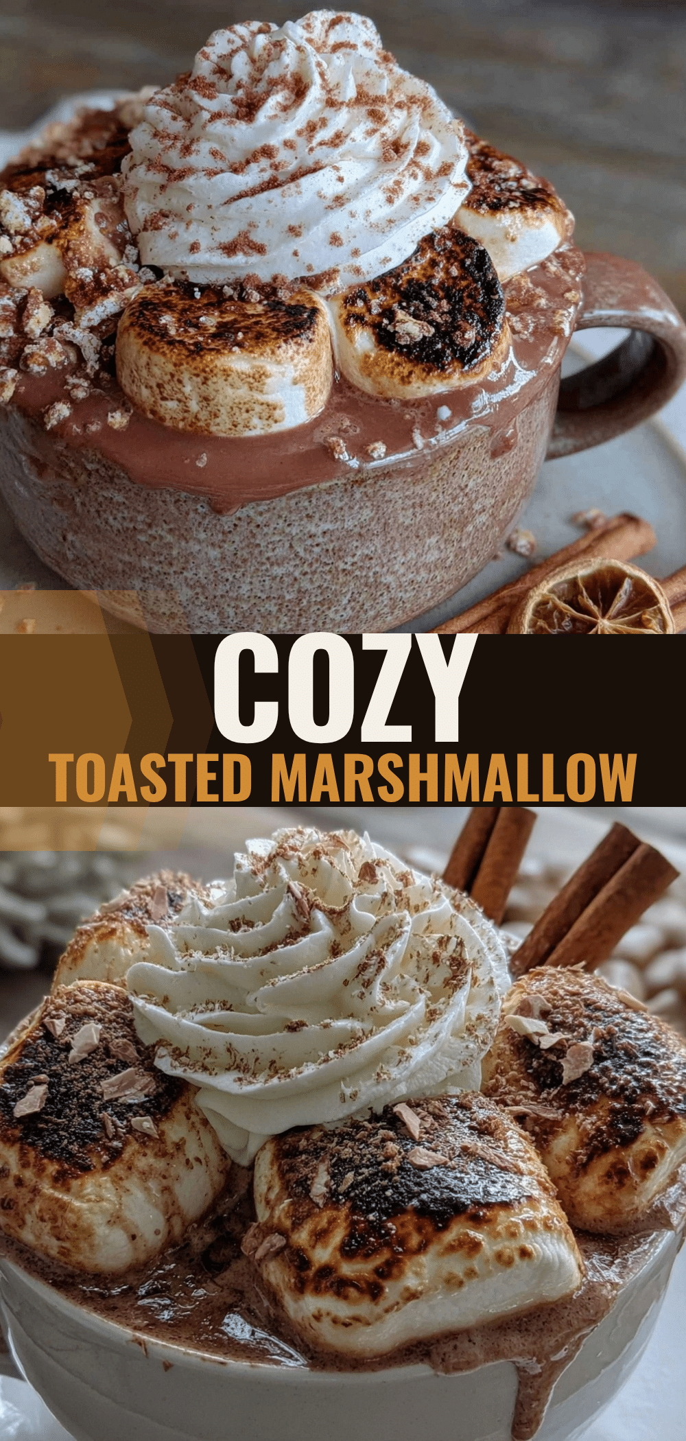Toasted Marshmallow Hot Chocolate with Cinnamon Whipped Cream 5 toasted marshmallow hot chocolate recipe